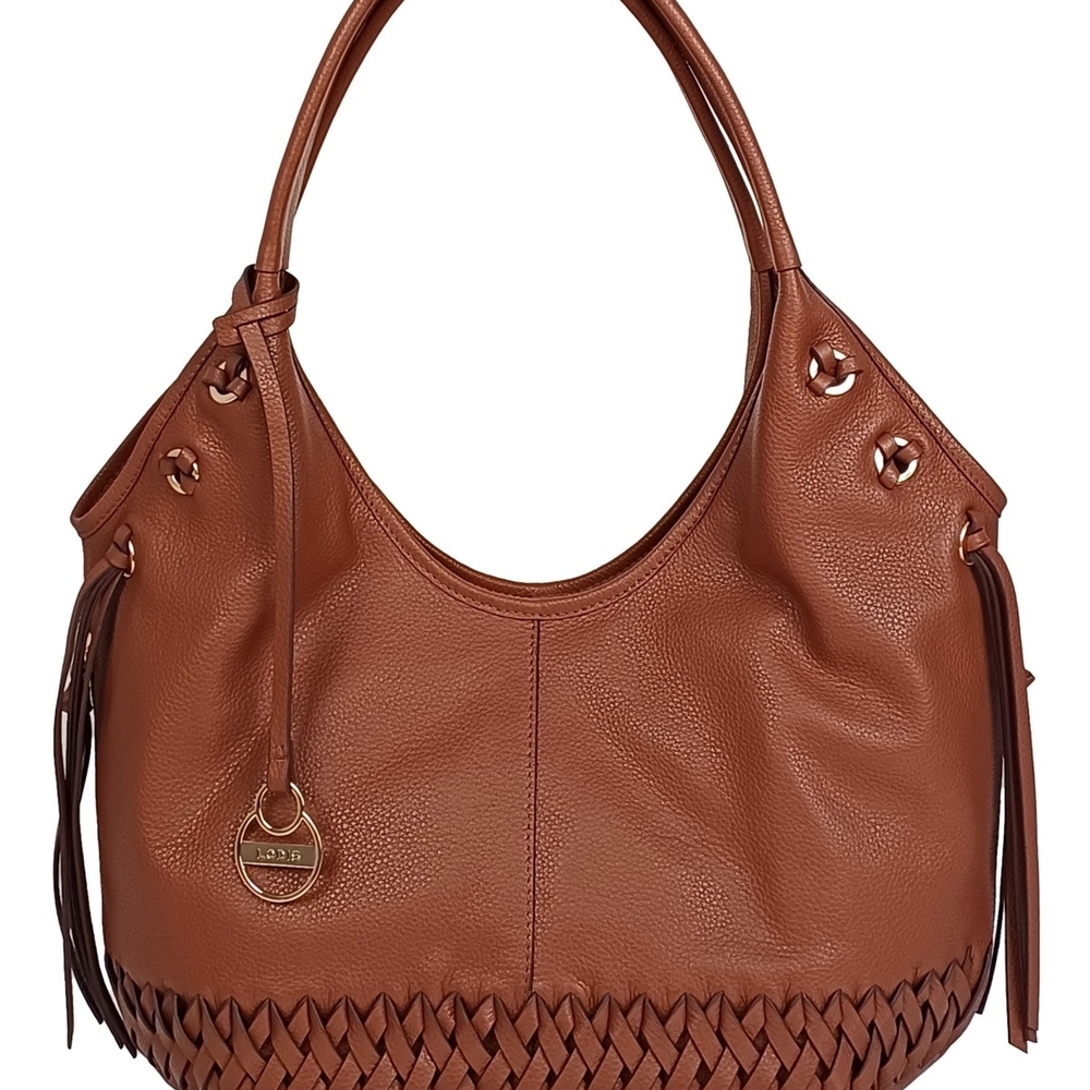 Lodis Julie Leather Hobo Bag - Chesnut